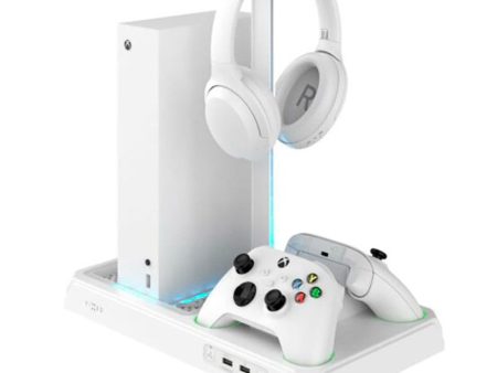 Fixed Xbox Series S X Stander m. Køling & 2 x Controller Ladepladser - Hvid Online Hot Sale