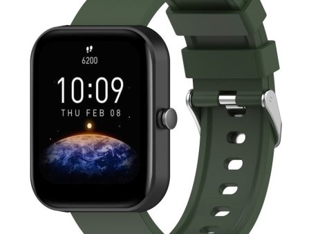 Universal Silikone Smartwatch Rem (20mm) m. Metal Spænde - Mørkegrøn Online Sale