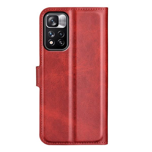 Xiaomi Redmi Note 11 Pro+ (Plus) Læder Cover m. Kortholder & Magnetisk Luk - Rød For Discount