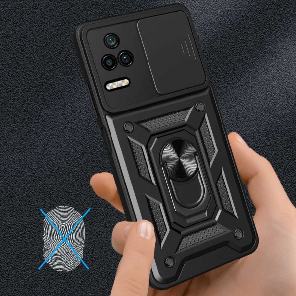 Xiaomi Poco F4 Håndværker Cover m. Magnetisk Kickstand & Cam Slider - Grøn For Sale