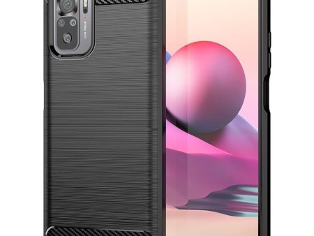 Xiaomi Redmi Note 10 5G Tech-Protect Fleksibelt Plastik Carbon Cover - Sort Discount