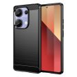 Xiaomi Redmi Note 13 Pro (4G)   Poco M6 Pro Brushed Carbon Fiber Fleksibelt Plastik Cover - Sort Online Hot Sale