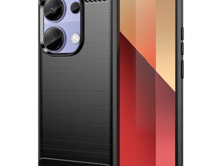 Xiaomi Redmi Note 13 Pro (4G)   Poco M6 Pro Brushed Carbon Fiber Fleksibelt Plastik Cover - Sort Online Hot Sale