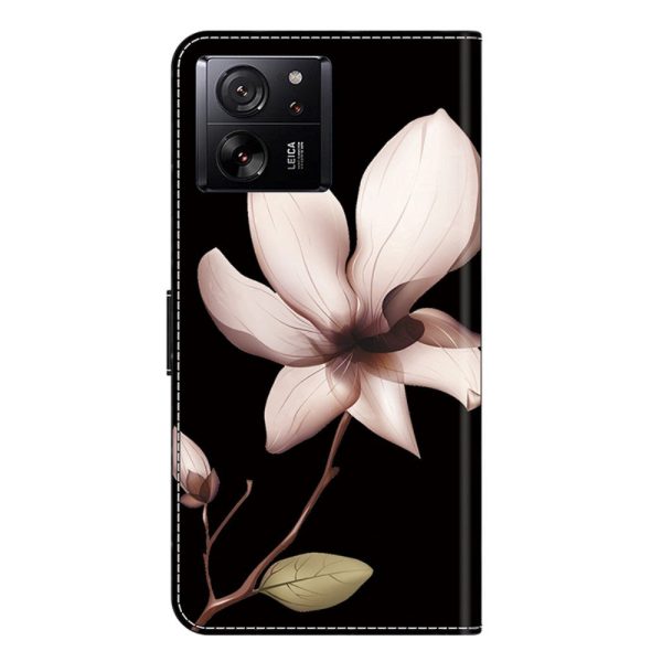 Xiaomi 13T   13T Pro Læder Cover m. Pung & Print - Blomst Online now