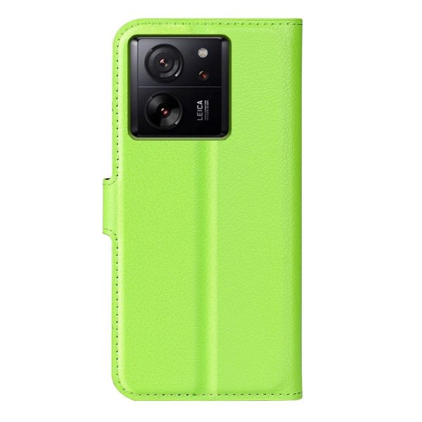 Xiaomi 13T   13T Pro Litchi Læder Cover m. Pung - Grøn For Discount