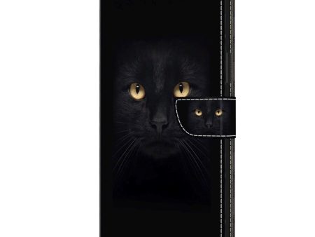 Xiaomi 13T   13T Pro Læder Cover m. Pung & Print - Sort Kat Online Hot Sale