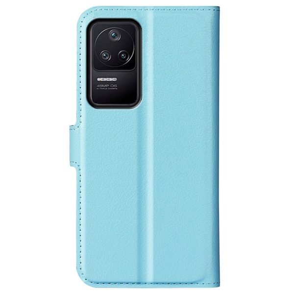 Xiaomi Poco F4 Litchi Læder Cover m. Pung - Lyseblå Online Hot Sale