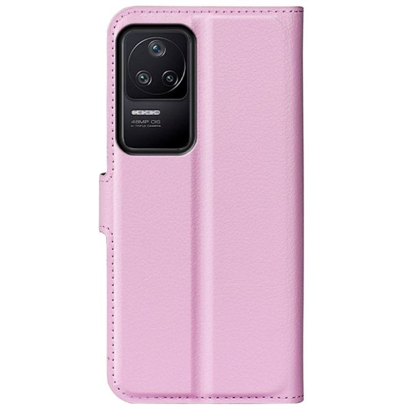 Xiaomi Poco F4 Litchi Læder Cover m. Pung - Lyserød Online Hot Sale