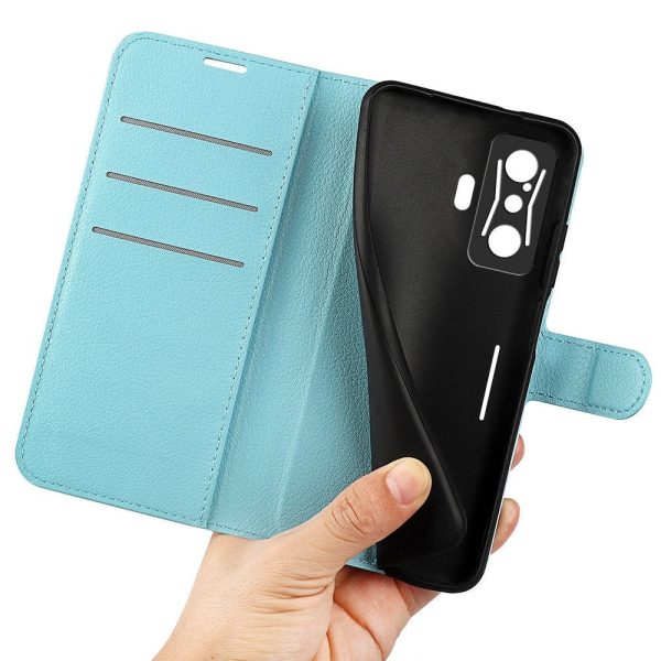 Xiaomi Poco F4 GT Litchi Læder Cover m. Pung - Lyseblå Online Sale