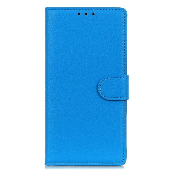 Sony Xperia 5 V Litchi Læder Cover m. Pung - Blå Discount