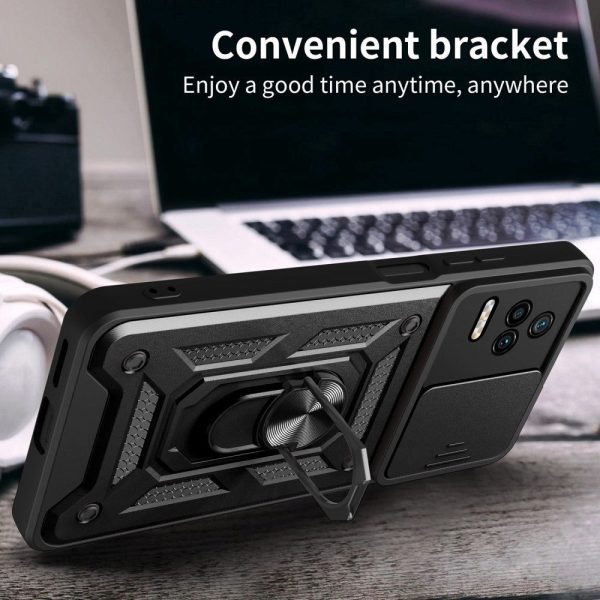 Xiaomi Poco F4 Håndværker Cover m. Magnetisk Kickstand & Cam Slider - Sølv Cheap