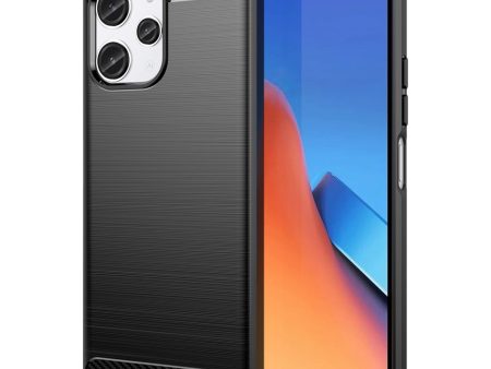 Xiaomi Redmi 12 (4G)   12 (5G)   Poco M6 Pro (5G) Brushed Carbon Fiber Fleksibelt Plastik Cover - Sort Hot on Sale