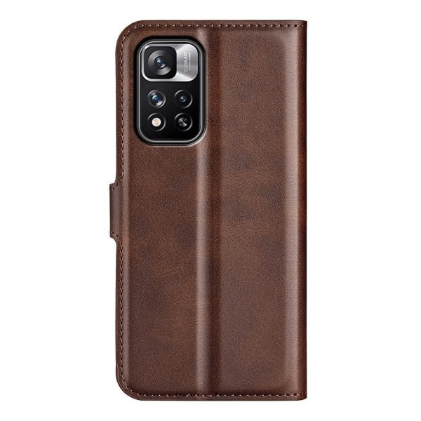 Xiaomi Redmi Note 11 Pro+ (Plus) Læder Cover m. Kortholder & Magnetisk Luk - Mørke Brun Supply