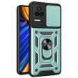 Xiaomi Poco F4 Håndværker Cover m. Magnetisk Kickstand & Cam Slider - Grøn For Sale