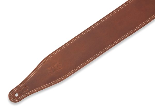 Levy s M17BDS Butter Double Stitch Guitar Strap - 2.5  (Brown) For Sale