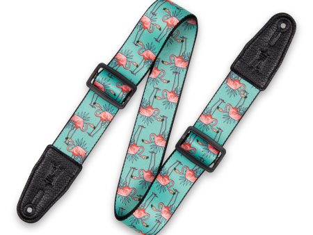 Levy s MPD2-121 Polyester Guitar Strap - 2  (Flamingos) on Sale