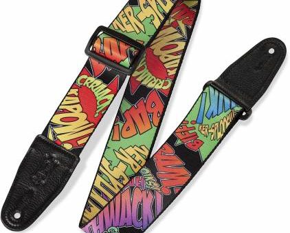 Levy s MPD2-036 Polyester Sublimation-Printed Guitar Strap - 2  (Comic Design) For Sale