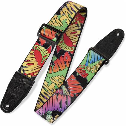 Levy s MPD2-036 Polyester Sublimation-Printed Guitar Strap - 2  (Comic Design) For Sale