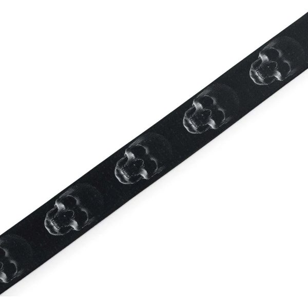 Levy s MPD2-112 Polyester Guitar Strap - 2  (Black & White Scanned Skull Motif) For Discount