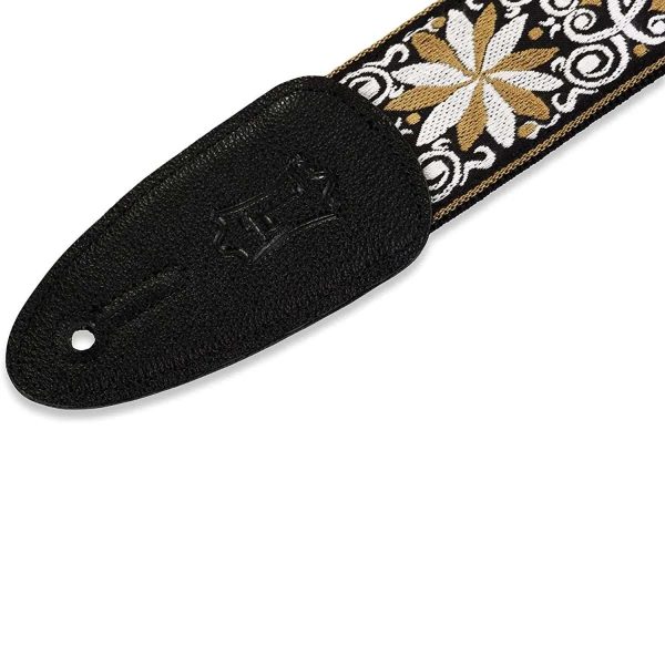 Levy’s M8HT-13 60’s Hootenanny Jacquard Weave Guitar Strap - 2″ (Gold Pattern) Cheap