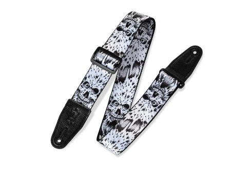 Levy s MP-16 Polyester Guitar Strap - 2  (Zombie Skull Motif) Sale