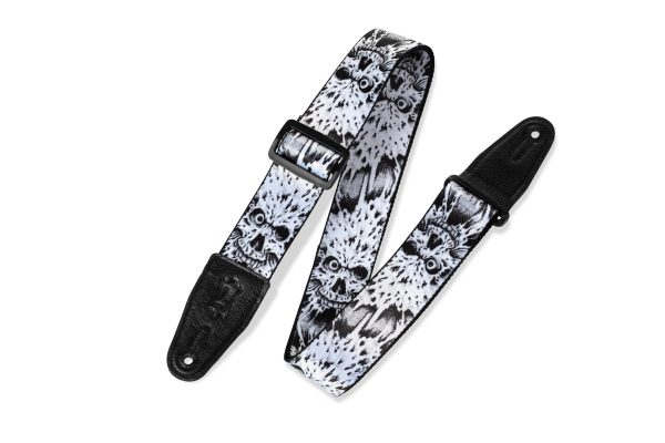 Levy s MP-16 Polyester Guitar Strap - 2  (Zombie Skull Motif) Sale