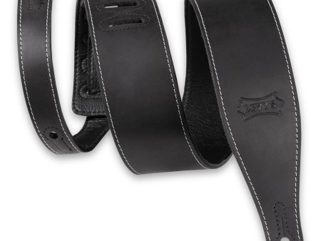 Levy s M17BAS Pull-Up Butter Leather Guitar Strap - 2.5  (Black) Online