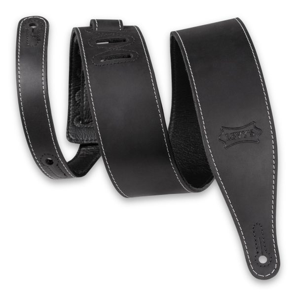 Levy s M17BAS Pull-Up Butter Leather Guitar Strap - 2.5  (Black) Online