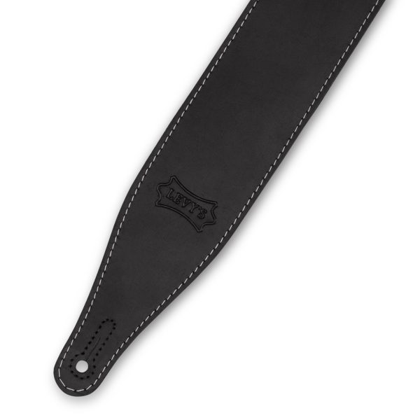 Levy s M17BAS Pull-Up Butter Leather Guitar Strap - 2.5  (Black) Online