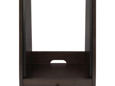 Gator Frameworks GFW-ELITESTUDIORK12-BRN Elite Furniture Series 12U Angled Studio Rack with Locking Casters (Dark Walnut Brown) Cheap