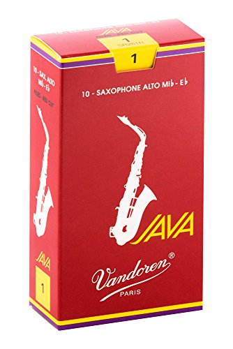 Vandoren SR261R Java Filed Red Cut Alto saxophone Reeds Strength 1 (Pack of 10) Online Hot Sale