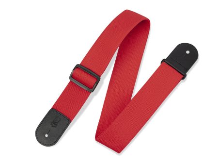 Levy s M8POLY-RED Polypropylene Guitar Strap - 2  (Red) For Discount