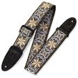 Levy’s M8HT-13 60’s Hootenanny Jacquard Weave Guitar Strap - 2″ (Gold Pattern) Cheap