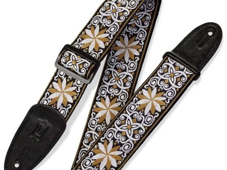 Levy’s M8HT-13 60’s Hootenanny Jacquard Weave Guitar Strap - 2″ (Gold Pattern) Cheap