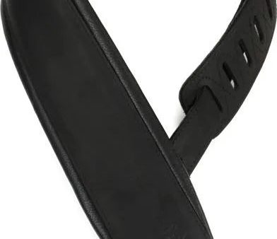 Levy s PM32BH Wide Butter Leather Guitar Strap - 3.25  (Black) Online Hot Sale