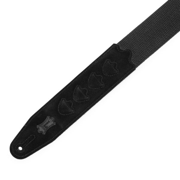 Levy s MC2PH-BLK Black Cotton Pick Holder Guitar Strap Hot on Sale