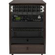 Gator Frameworks GFW-ELITESTUDIORK12-BRN Elite Furniture Series 12U Angled Studio Rack with Locking Casters (Dark Walnut Brown) Cheap