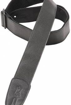 Levy s M7GP-BLK Garment Leather Classic Guitar Strap - 2  (Black) For Discount