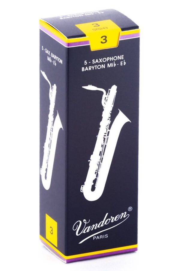 Vandoren SR243 Bari Sax Traditional Reeds Strength 3 (Box of 5) Hot on Sale