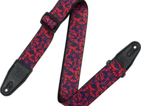 Levy s MPD2-110 Polyester Guitar Strap (Purple and Red Skulls) Online