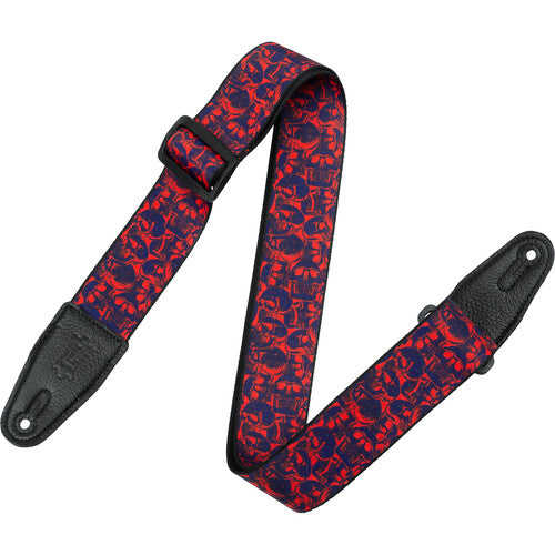 Levy s MPD2-110 Polyester Guitar Strap (Purple and Red Skulls) Online