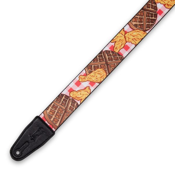 Levy s MPD2-118  Polyester Guitar Strap - 2  (Chicken & Waffles Motif) on Sale