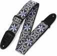 Levys M8HT-10 60 s Hootenanny Jacquard Weave Guitar Strap - 2  (Blue-White Pattern) Discount