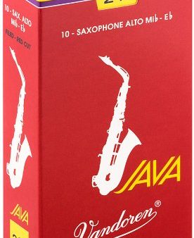 Vandoren SR2625R Alto Sax JAVA Red Reeds Strength 2.5 (Box of 10) Supply