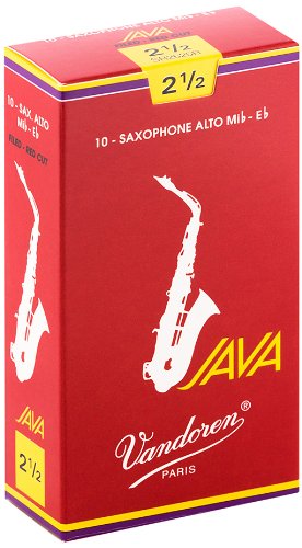 Vandoren SR2625R Alto Sax JAVA Red Reeds Strength 2.5 (Box of 10) Supply