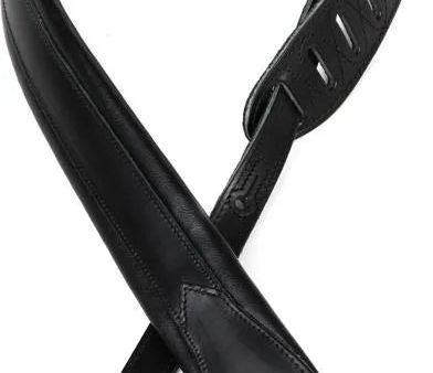 Levy s MSS80 Two-Tone Boutique Series Leather Guitar Strap - 2  (Black on Black) Online Hot Sale