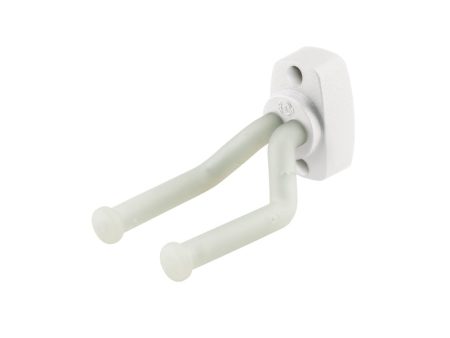 K&M 16280 Wall Mount Guitar Hook Front Facing Yoke (White) Online now