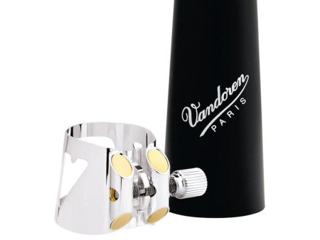 Vandoren LC03P Optimum Ligature and Plastic Cap for Alto Clarinet Silver Plated Supply