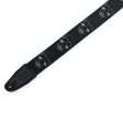 Levy s MPD2-112 Polyester Guitar Strap - 2  (Black & White Scanned Skull Motif) For Discount