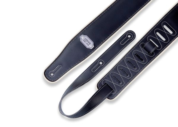 Levy s M26VCP-BLK_GRY Reversible Vinyl Guitar Strap - 2 3 4  (Black & Grey) For Discount